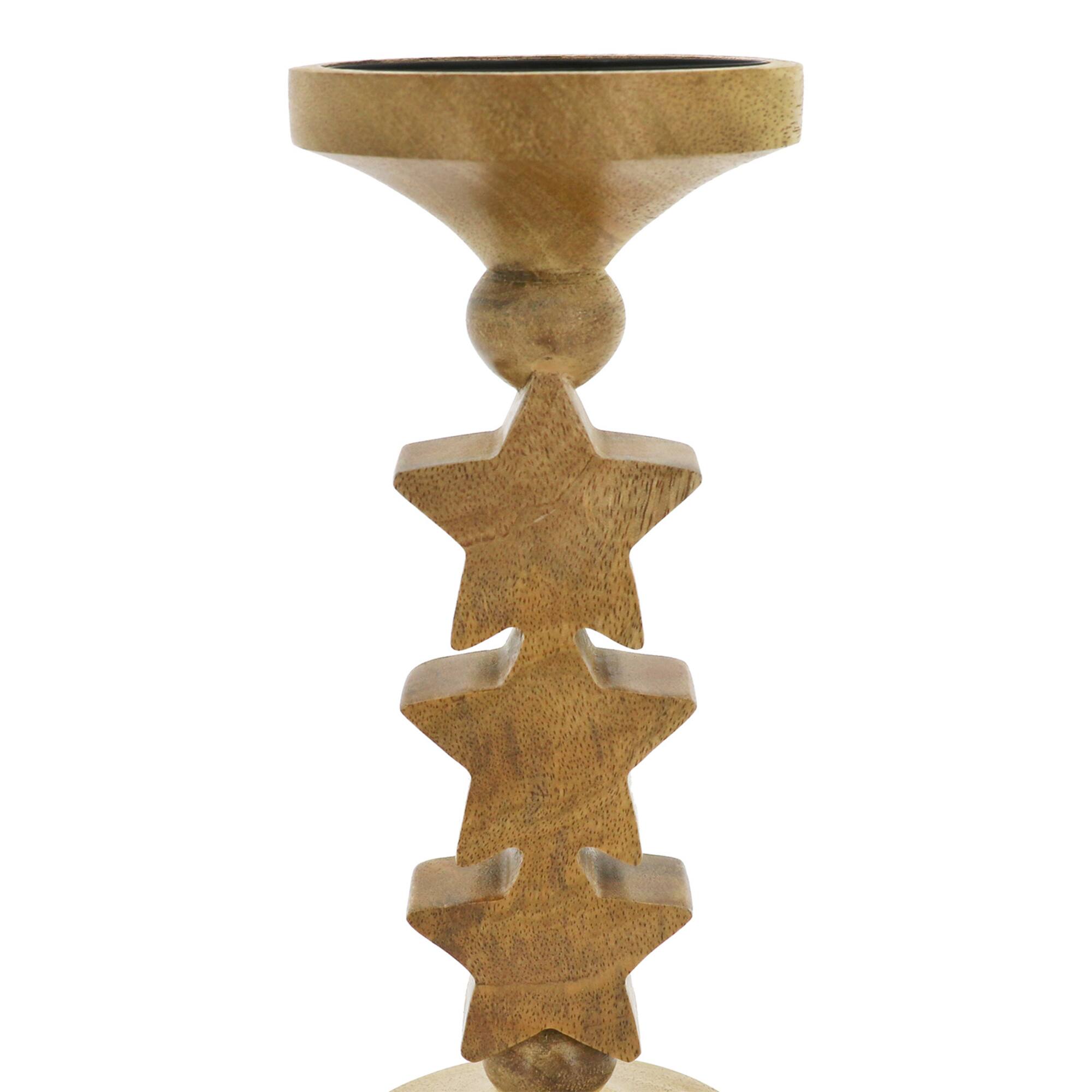 Wooden Star Pillar Candle Holder by Celebrate It
